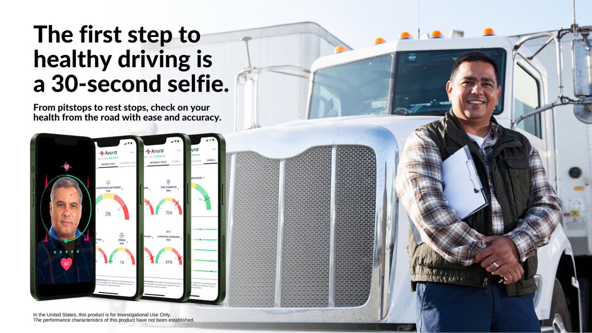 nuralogix's tweet photo. In June 2022, @Nuralogix and #HealthinTransportation announced their CDL Health Scanner app partnership -- a revolutionary 30 second, non-intrusive health check that pre-screens drivers for health risks. Learn more: https://t.co/40h5r30Gev https://t.co/aIOXyKMsMm