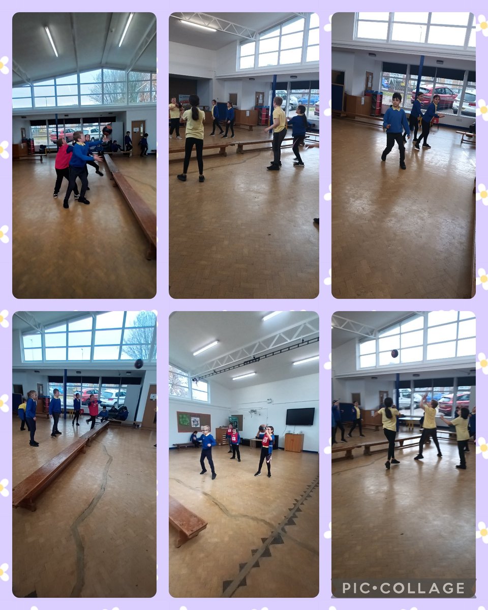 Porffor22's tweet photo. Todays PE involved Endball, we found it more challenging than Throw Tennis because we had to block the other team, and try and pass to our team mates! Ask us what the rules of the game were, we can't wait to add more rules next weekend! #AmbitiousAlys #ProudToBeRYF @rhosyfedwen https://t.co/7KyftjueHw