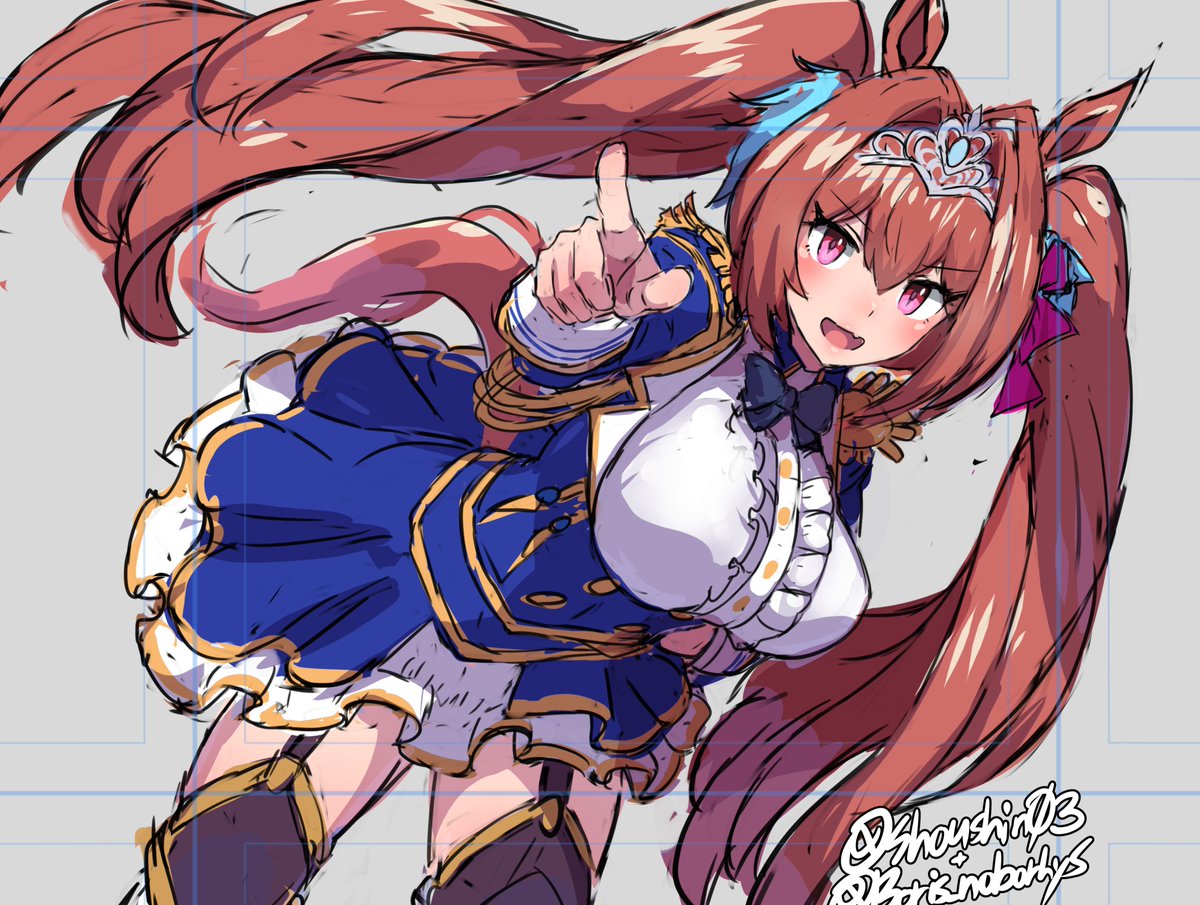 息抜き幕間絵もカラーラフ、サイズアップで今夜はここまで。そろそろ線へ。 