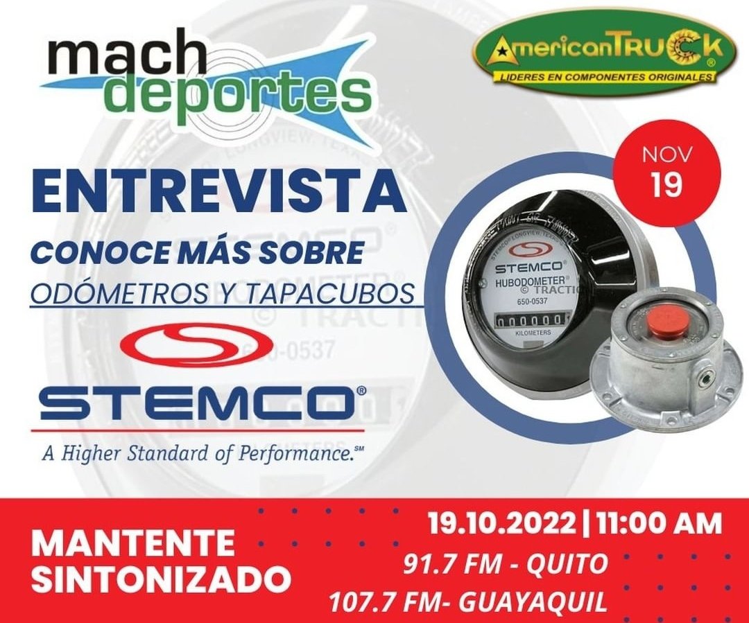 Jeanpivillam's tweet photo. Hoy nos acompañó en la cabina de @MachdeportesFM #JorgeFlores representante de #Stemco repuestos originales que solo los encuentran en @Americantruck_E https://t.co/bvFIjJzc1F