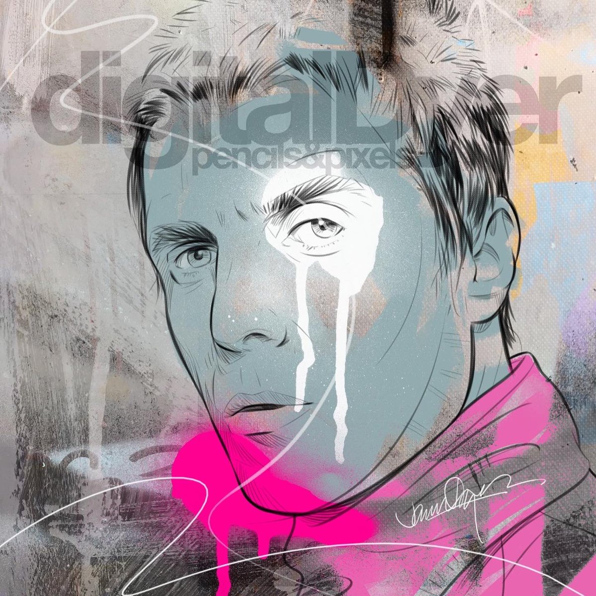 New #digitaldyer artwork. The one and only <a href="/liamgallagher/">Liam Gallagher</a> #legend #oasis #illustration #liamgallagher