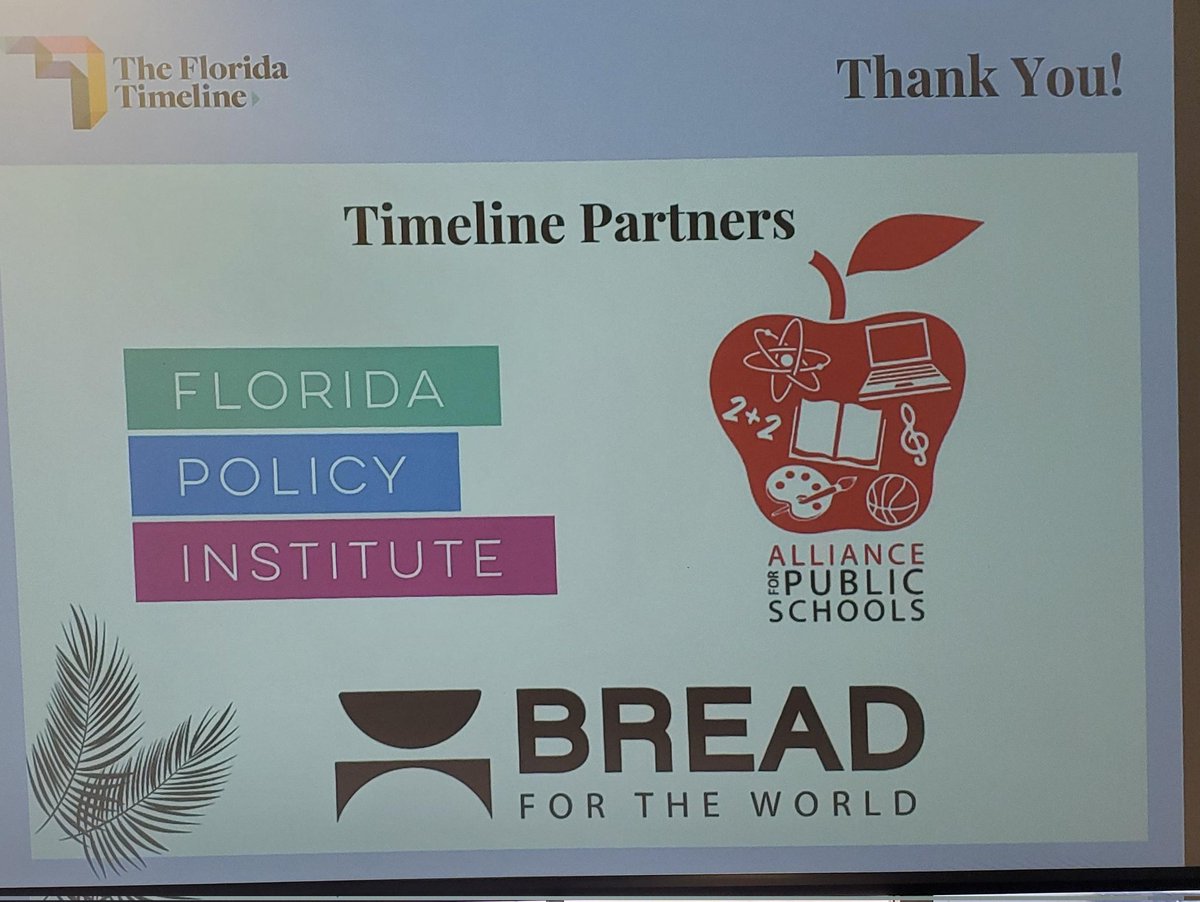 We are so proud to partner with <a href="/FloridaPolicy/">Florida Policy Institute</a> on the #FloridaTimeline!