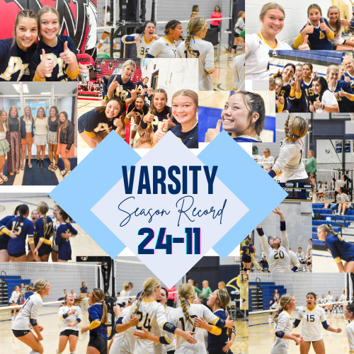 VolleyballRidge's tweet photo. The Varsity regular season record ended at 24-11 with the Rams sitting 3rd in League. We hope to see you LOUD and PROUD in Winchester on Saturday. We need that spirit!! #substatebound @USD449 https://t.co/lSaebxHK5i