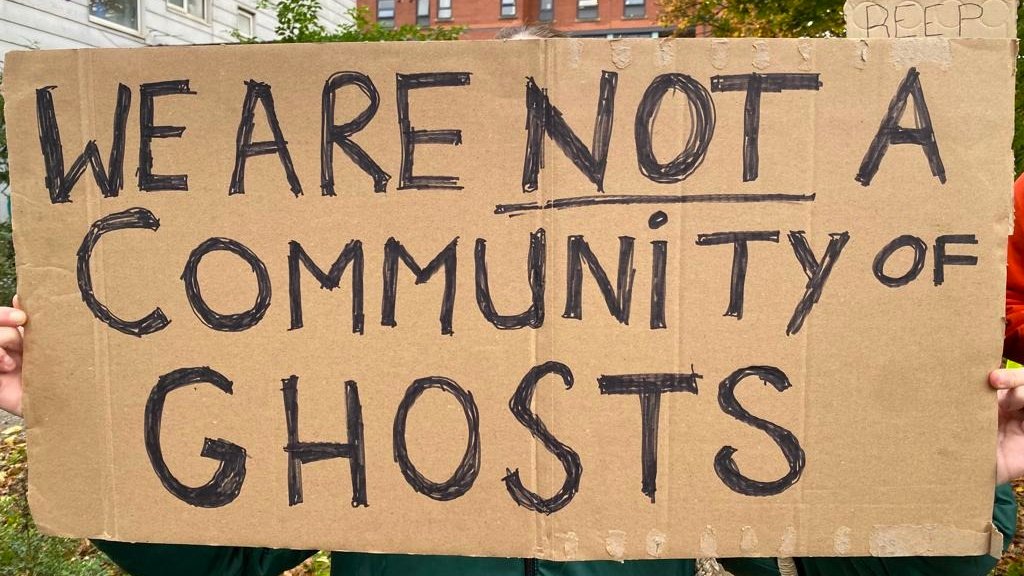 Block the Block. Tenants and residents of Hulme standing up, making demands and being heard. 

We are not a community of ghosts and we will be listened to.

Through collective action we build collective power.