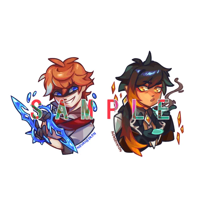 Genshin and Hades sticker designs I speedran in 3 days  #Genshinlmpact #原神 #hades #hadesgame 