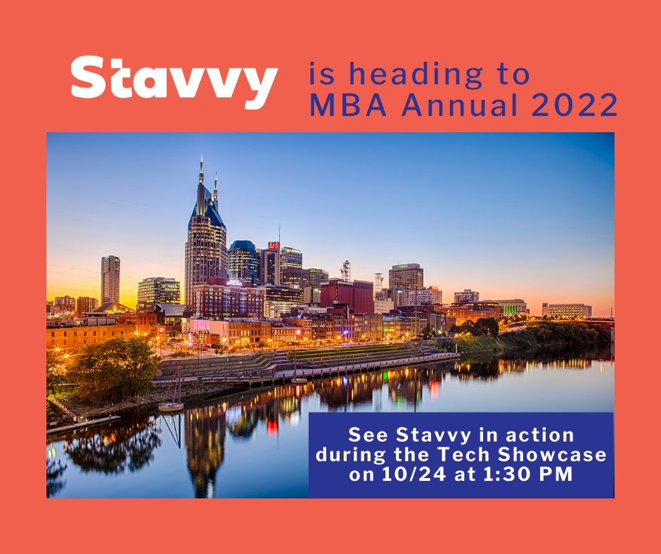 StavvyHQ's tweet photo. Heading to #MBAAnnual2022?
Join Kosta on 10/24 at 1:30 PM in THE HUB EXPO, Exhibit Hall B, Level 3, for a live Stavvy demo.
If #eClosings with #remoteonlinenotarization, #eSign, and #eRecording are top of mind for you, you won't want to miss this. https://t.co/i3OCL71VGW