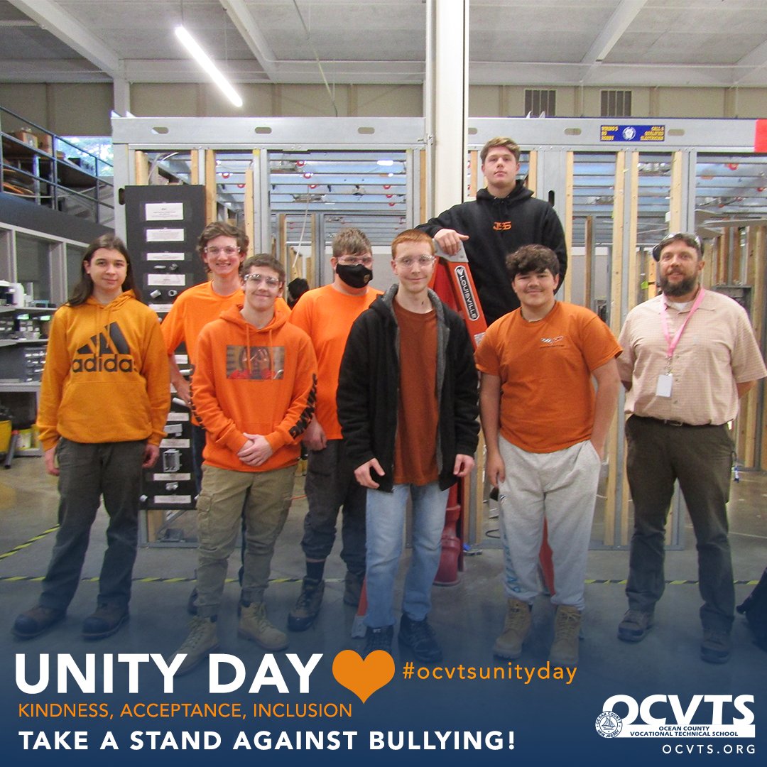 OCVTS's tweet photo. 🧡Happy World #UnityDay! Wear and share orange with us today for National Bullying Prevention Month. Today we unite for kindness, courage, and inclusion! #ocvtsunityday #ocvts https://t.co/rL9GuwVxRi