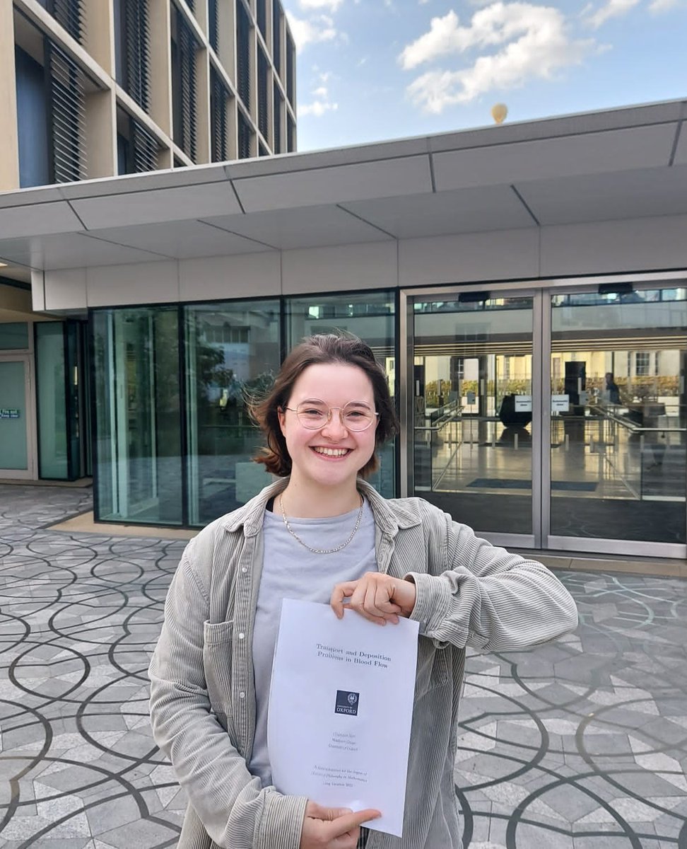 Edwina Yeo (@edwina_yeo) on Twitter photo So proud to have submitted my thesis! It was amazing to work at <a href="/OxUniMaths/">Oxford Mathematics</a> on exciting blood flow mechanics problems in an interdisciplinary team with a
<a href="/mathmowaters/">Sarah Waters</a>, J Oliver, A El Haj and N Korin. So proud to have submitted my thesis! It was amazing to work at <a href="/OxUniMaths/">Oxford Mathematics</a> on exciting blood flow mechanics problems in an interdisciplinary team with a
<a href="/mathmowaters/">Sarah Waters</a>, J Oliver, A El Haj and N Korin.