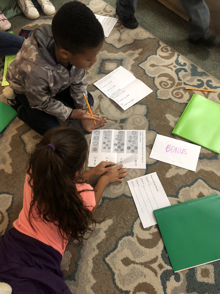 epple_d's tweet photo. Math escape room to review counting coins, even and odd, and 10/100 more and less than a number. These kiddos are working hard to escape! https://t.co/J8oBVFJmmS