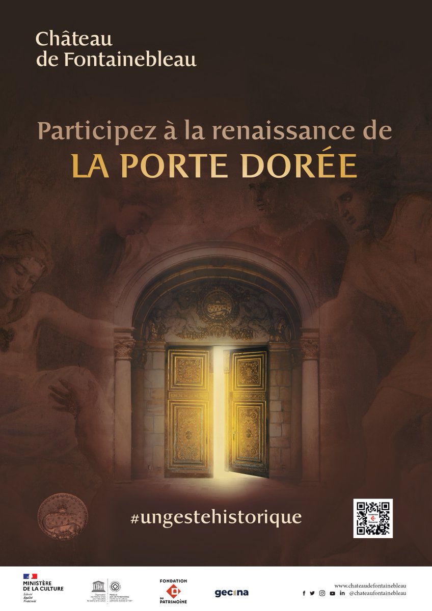 CFontainebleau's tweet photo. 𝗨𝗡 𝗚𝗘𝗦𝗧𝗘 𝗛𝗜𝗦𝗧𝗢𝗥𝗜𝗤𝗨𝗘| Nous sommes heureux de lancer un nouveau grand projet de #rénovation. 

La #PorteDorée, première entrée royale du château de Fontainebleau est sur le point de faire peau neuve.
Faites un don : https://t.co/pkJS8EOVIq

#ungestehistorique https://t.co/63mXUyNYmO