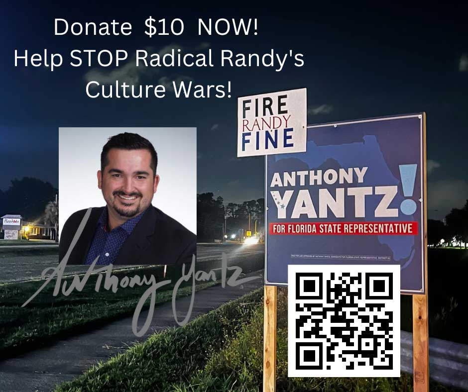 YantzForFlorida's tweet photo. Mail ballots are out, Early Voting starts next week! Can you donate $10 TODAY to help us with the final push to Fire Randy Fine? 
#donate #Thankyou #FireFine #standwithyantz #Florida 
https://t.co/xjT3ZnsuCG https://t.co/SbVX63Xu2C