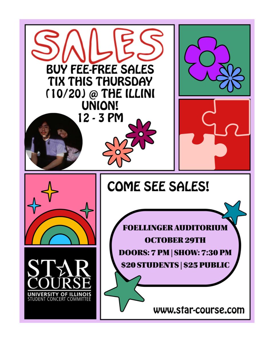 BUY FEE-FREE SALES TIX TOMORROW (10/20) @ THE ILLINI UNION! 🎟 🎫 🎟🎫 (we will provide the exact location of tix sales within the Illini Union tomorrow)