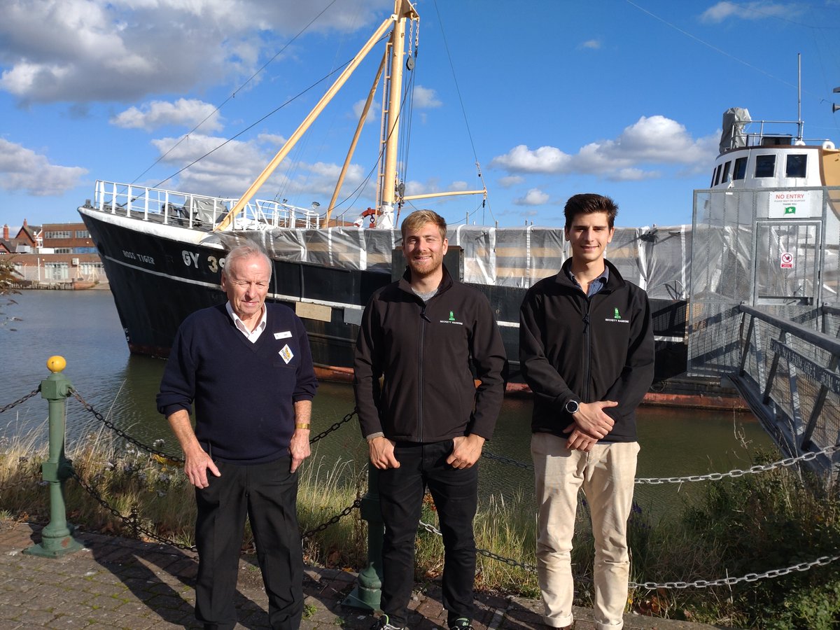 GrimsbyFishing's tweet photo. Beckett Rankine Naval Architect Mark Thomas and his colleague Mauricio Jove Recoder completed an inspection on the newly uncovered steel decking to Ross Tiger on Friday. Seen here with former skipper Bob Formby.

Find out more here: https://t.co/R2H4ddKZts https://t.co/wT5jyIha3Y