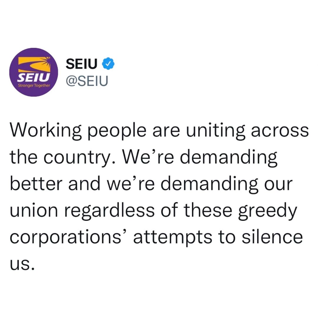 Companies are doing all they can to silence workers. Solidarity to working people across America who are fighting back! #UnionsForAll #1u