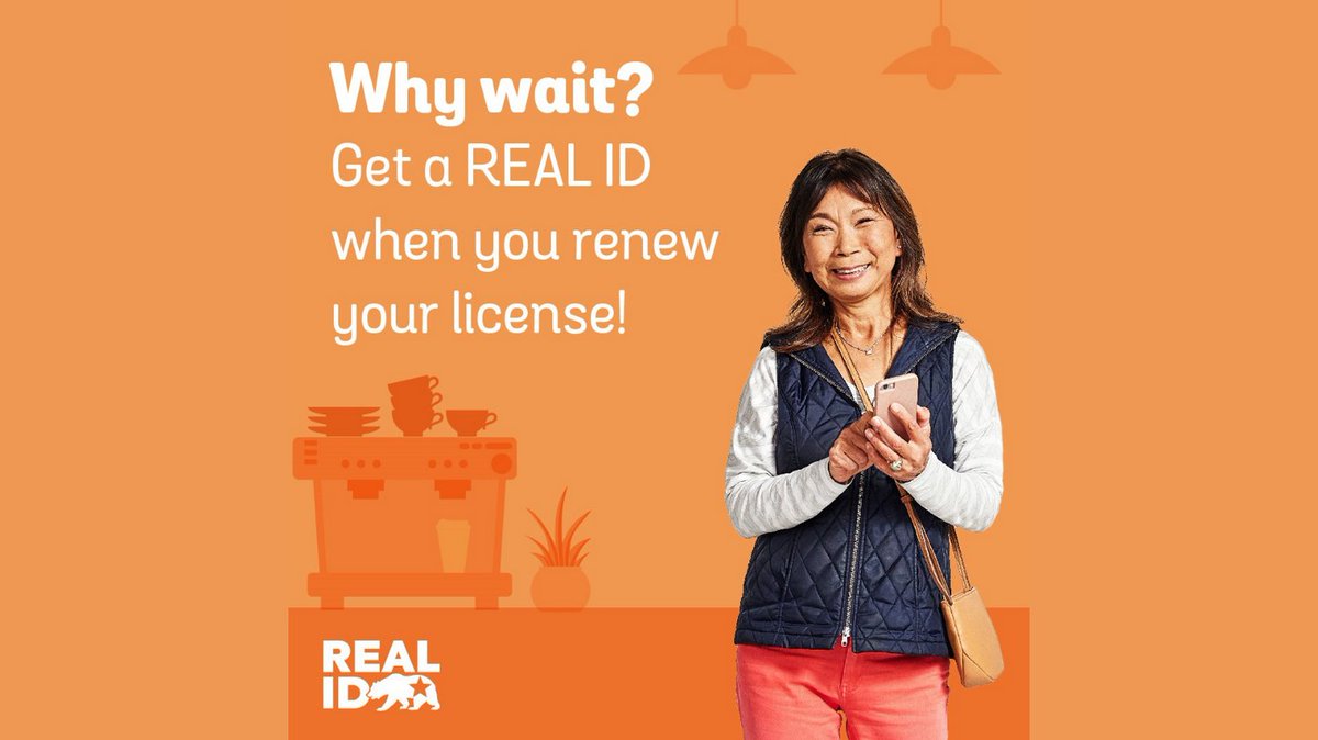 Are you renewing your driver's license soon? If so, take the opportunity to sign up for your Real ID! Visit dmv.ca.gov/portal/driver-… to register for your Real ID today! <a href="/CA_DMV/">CA DMV</a>