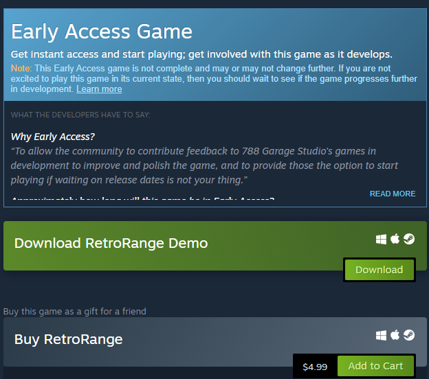 AaronCurtis788's tweet photo. RetroRange is now available for early access purchase on steam!
https://t.co/kbiM4CAeYS
#earlyaccessgame #788garagestudio #cyberpunk #casualgaming #STEAM #shootemup #fpsgames #fpspcgames #retrorange #macgame #linuxgame #macgaming #linuxgaming https://t.co/UVuhe3Nimx