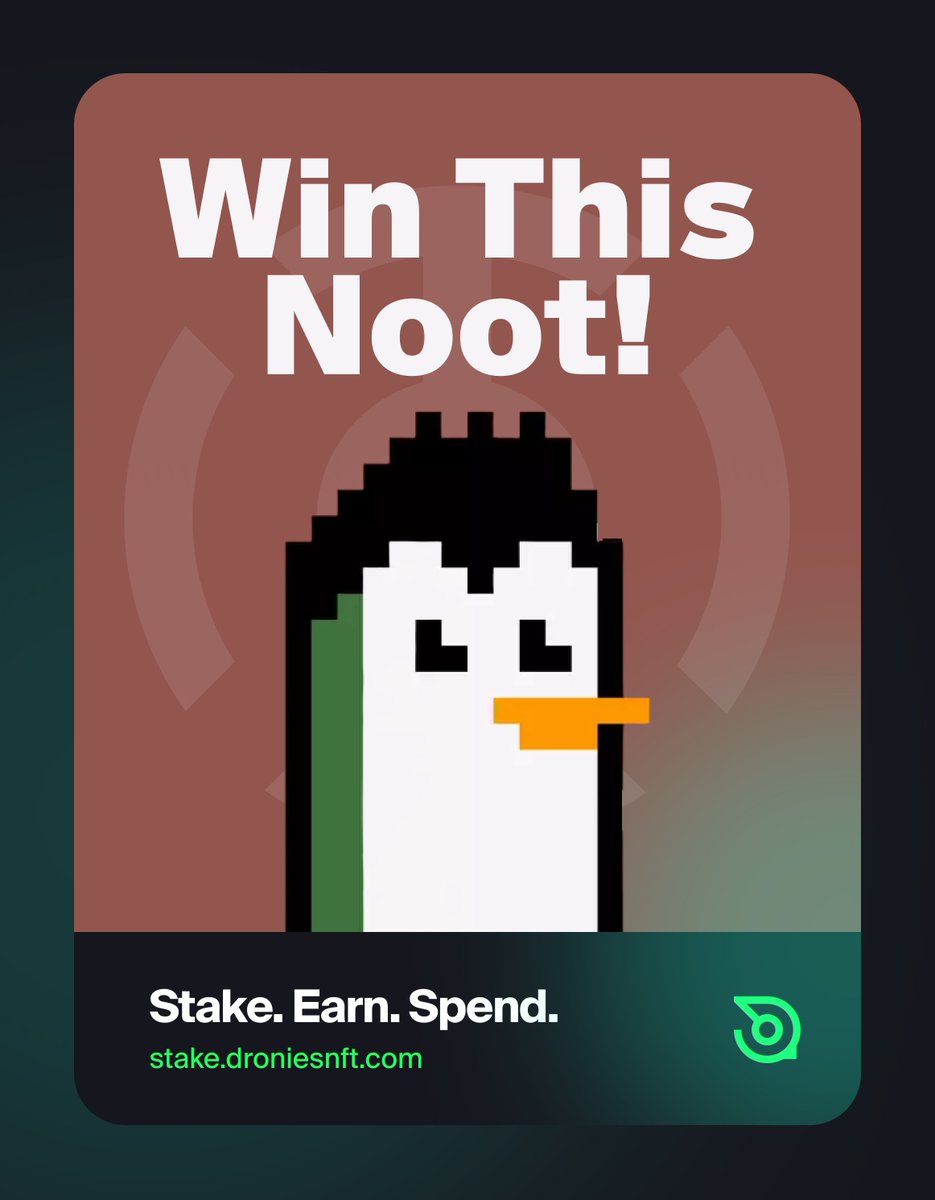 king_pesky's tweet photo. Howdy Yall! Check out this @peskypenguins raffle from the @DroniesNFT team.

To win it: Hold a Dronie > Stake > Earn $intel. 

Much more prizes coming up! Noot Noot! https://t.co/R4wUNvGXCw