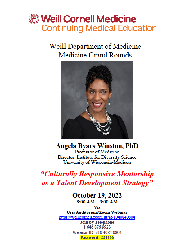 Susana Morales MD (@susanamoralesm8) on Twitter photo Spectacular <a href="/WCMDeptofMed/">Weill Department of Medicine</a> Grand Rounds today by Dr. Angela Byars-Winston <a href="/ambwinst/">Angela Byars-Winston</a> of Dept of Medicine, Institute for Diversity Science, CIMER Project, Collaborative Center for Health Equity, <a href="/UWMSTP/">UW MSTP (University of Wisconsin-Madison)</a>-thanks for coming! <a href="/WCMGIM/">General Internal Medicine</a> Spectacular <a href="/WCMDeptofMed/">Weill Department of Medicine</a> Grand Rounds today by Dr. Angela Byars-Winston <a href="/ambwinst/">Angela Byars-Winston</a> of Dept of Medicine, Institute for Diversity Science, CIMER Project, Collaborative Center for Health Equity, <a href="/UWMSTP/">UW MSTP (University of Wisconsin-Madison)</a>-thanks for coming! <a href="/WCMGIM/">General Internal Medicine</a>