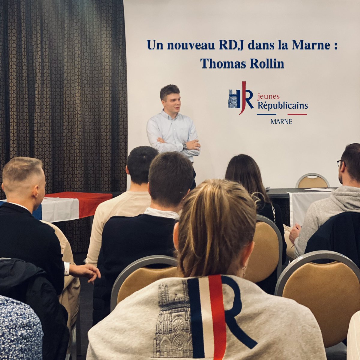 JeunesReps51's tweet photo. ➖@Thomas_Rll1 prend en main la fédération des jeunes Républicains de la Marne 🤝🏼

➖Communiquer, agir, assumer pleinement nos idées, notre identité; voilà les fondamentaux, les bases indispensables à notre mouvement pour avancer !

Désormais, au travail !🇫🇷

#France https://t.co/7ebMT2UKnS
