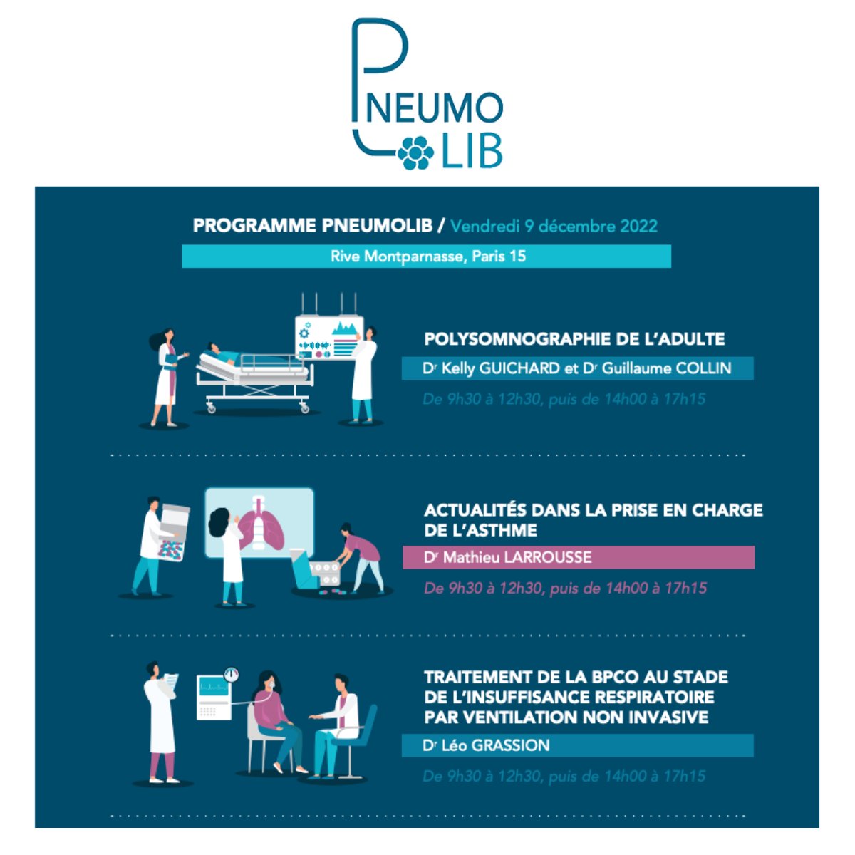 APLiberale's tweet photo. 🔔Validez votre #DPC2022 au #Pneumolib 🗓le vendredi 9 décembre 2022 📍à Paris
⚠️Places limitées
Retrouvez le programme détaillé et les formulaires d'inscriptions sur ➡https://t.co/Unkbcd9Y78
#pneumologue #allergologue #cardiologue #médecingénéraliste #santérespiratoire #sommeil https://t.co/WaWWatzjko