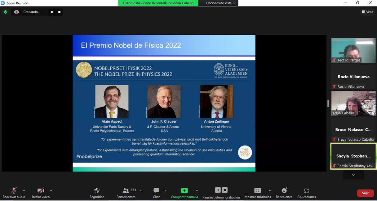 softbutterflyio's tweet photo. Día 3 del evento: 
Conferencia Magistral: El premio Nobel de física 2022: Entrelazamiento y no localidad de Bell
Expositor: Adan Cabello

#UNMSM #PERÚ #Physics #softbutterfly  #DataScience #pythondeveloper #Latinoamérica #FREE #ComputacionCuantica #Qiskit #IBM #qubit #tecnología https://t.co/GXVJj62lJ5