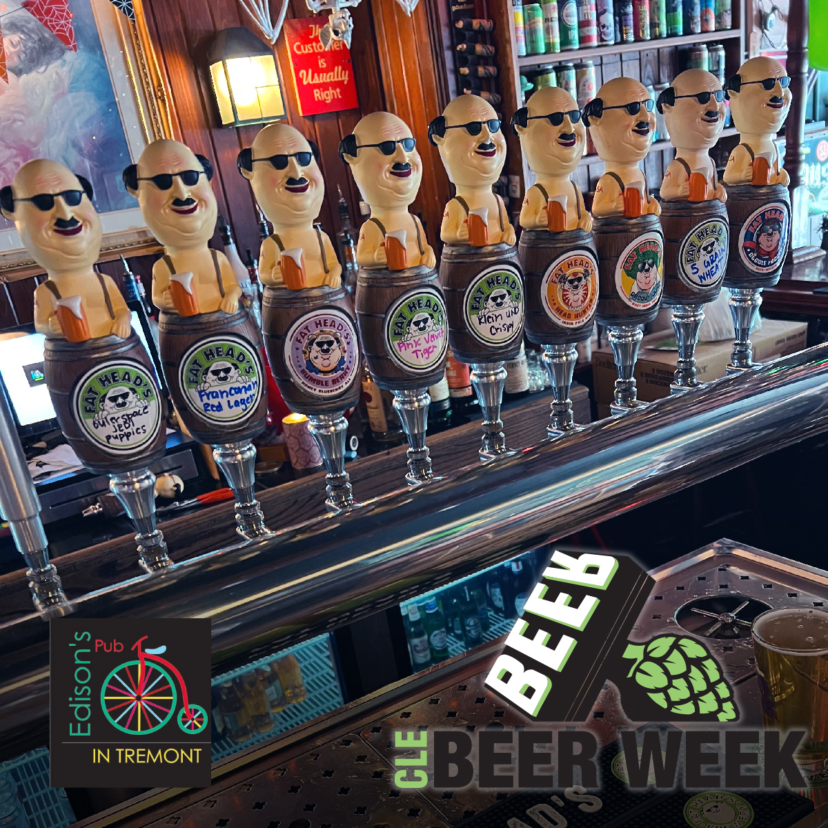 FatHeadsBeer's tweet photo. We are only midway through #CLEbeerweek, and there are still plenty of events coming up at our Satellite Pub, Edison's Pub in Tremont! In addition to hosting a huge selection of Fat Head's favorites and draft exclusives on tap this week, check out the upcoming events below! 1/2 https://t.co/klMaO5UBv9