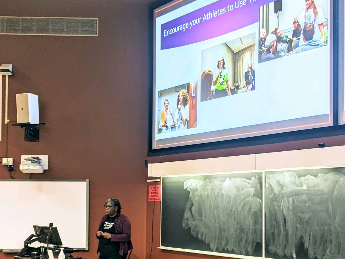 DrRamonaCox's tweet photo. Another amazing opportunity to share about girls and women in sports! Four presentations in two days! Thank you to the students, faculty and coaches of SUNY Oneonta for welcoming me on campus! #fairplayathletics #purposedrivenlife #NCAAInclusion #genderequity #docwayne https://t.co/Lba5fw69O0