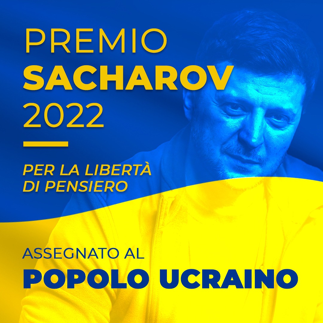 Antonio_Tajani's tweet photo. Il popolo ucraino ha vinto il #PremioSacharov 2022. Eroi che non si arrendono di fronte all'orrore della guerra. Le loro gesta a difesa della democrazia e della libertà saranno per sempre scritte nella storia. Complimenti al Parlamento europeo per la scelta fatta. https://t.co/QrrHrCYKeT