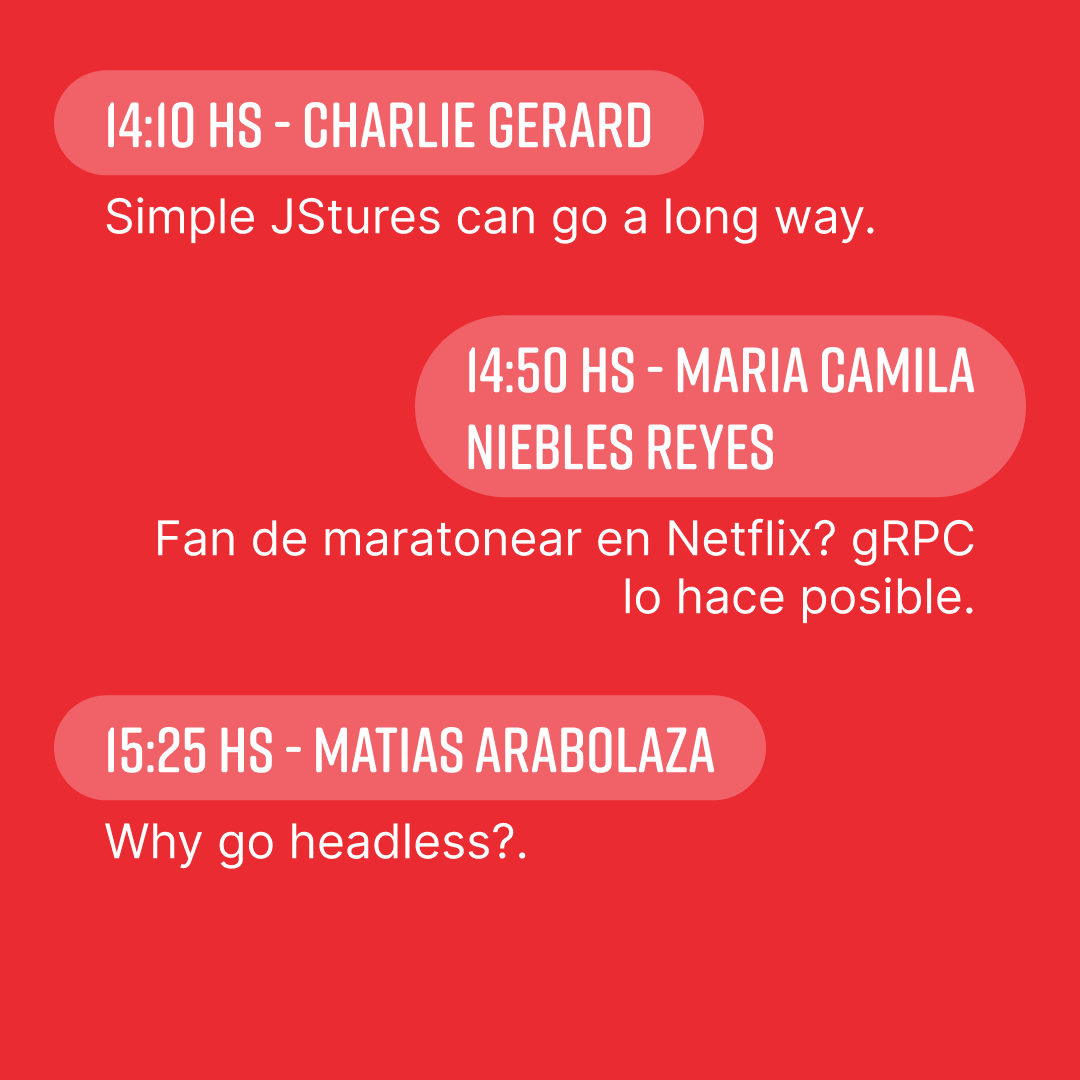 nerdearla's tweet photo. 📆 Día 1 de #nerdearla 🔥
👀 Mirá todas las charlas y workshops que se vienen a la tarde en el #trackDEV 🧑💻 🙌

Accede desde 📲 https://t.co/34vefB8lUA

#dev #developer #api #containers #frontend #react #typescript #nodejs https://t.co/ktoyRxIGab