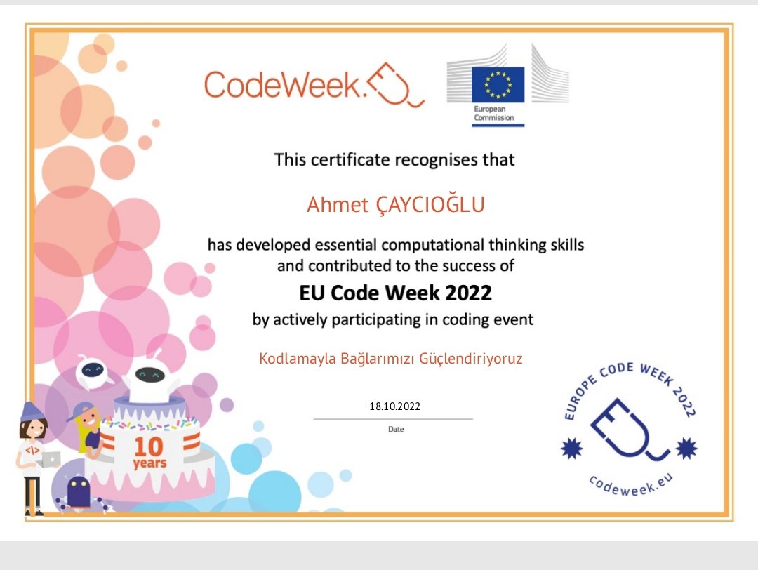 ahmedcaycioglu's tweet photo. AB Kod Haftasında biz de varız Kodlamayla BAĞLARımızı Güçlendiriyoruz Fatih İlkokulu Ahmet ÇAYCIOĞLU #Code4Baglar @Diyarbakirmem @Murat4Kucukali @BaglarKaymakam @BaglarMEM21 @Mehmet_Bulut21 @CodeweekTurkiye @CodeWeekEU @Baglarproje21 @seda_elikucuk @benanogretmen @FatihilkokuluB https://t.co/7teDshmDYM