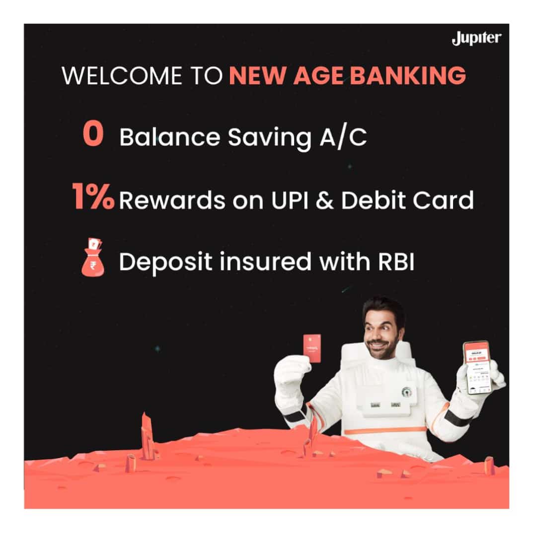 manish222isk's tweet photo. *Meet banking that keeps pace with you*
Click below to open *Jupiter Money Savings Account* and enjoy benefits like -
💰1% Rewards on UPI & Debit Card Transactions.
🏦Check all bank Balances in https://t.co/rZ4SxFzuIP
#savingsaccount #gromo #Bank #jupitermoneysavingaccount https://t.co/P2hMbEBaAR