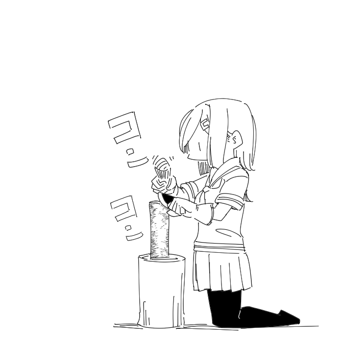 薪をさらにこまかく割る 
