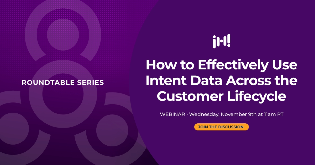 Be sure to join @TechTraget CRO Steve Niemiec for a live panel webinar 11/9 11am PT on How to Effectively Use #IntentData Across the Customer Lifecycle - hosted by @ironhorseio. Register here: bit.ly/3DpoJZ8 #B2BSales #TechTarget #B2BMarketing