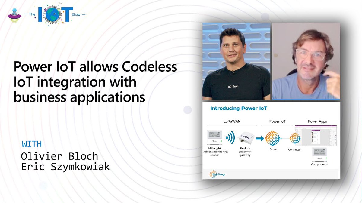 obloch's tweet photo. How about getting #LoRaWAN sensors data directly into a #PowerApps applications without having to write a single line of code? Check this new #IoTShow episode with Eric Szymkowiak, CEO @PilotThings about #PowerIoT https://t.co/jeWLJhPpLs https://t.co/AxwJmxFTDD