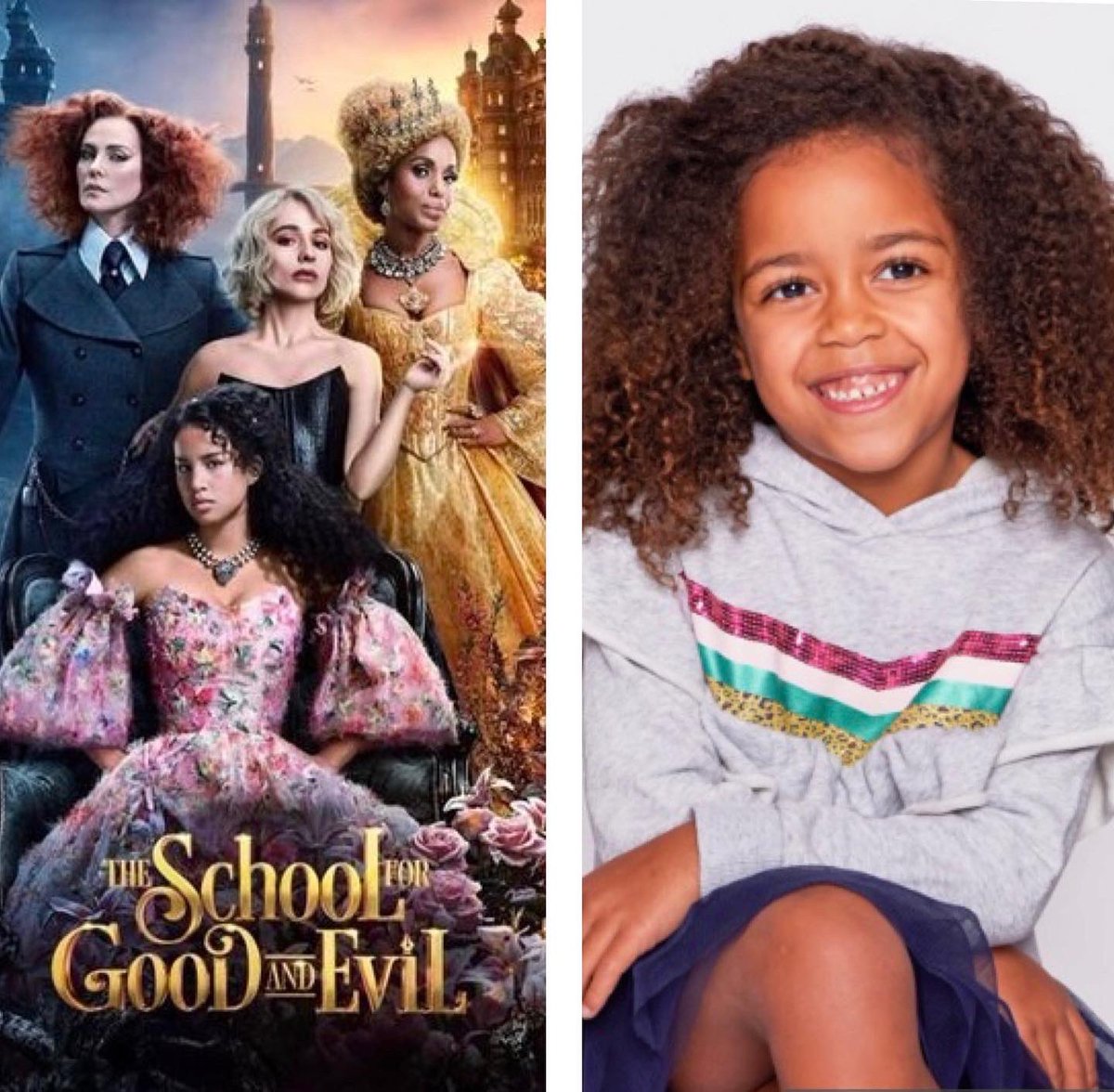 MahliPerry's tweet photo. The long awaited release of The School for Good and Evil. It was worth the wait. Proud to have been cast as young Agatha. My movie debut! #childactor #ologykidscasting #paulfeig #somanchainani https://t.co/JDKjiXeCaL