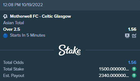 PandaSportsBets's tweet photo. 🏆FREE PICK🏆
⚽️Motherwell FC - Celtic Glasgow⚽️
- Asian Total Over 2.5 (2U) https://t.co/npcN3taOyC