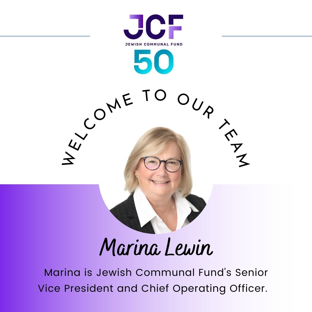 JewishCommFund's tweet image. We&apos;re delighted to welcome our new COO, Marina Lewin!