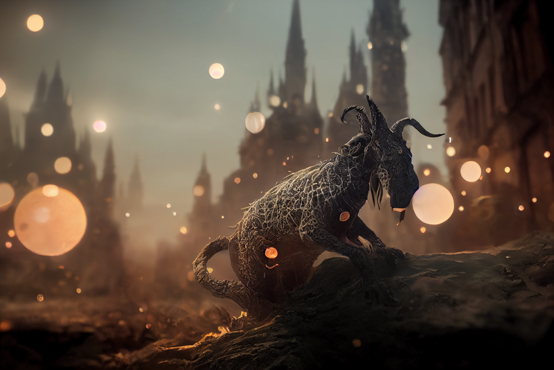 Thaeyne's tweet photo. And for the first time in a long time I'm alright - Wizardpunk bokeh goat #midjourney #midjourneyAi #AIArtwork #AIart #wizardpunk #goat https://t.co/PGOh070FGo