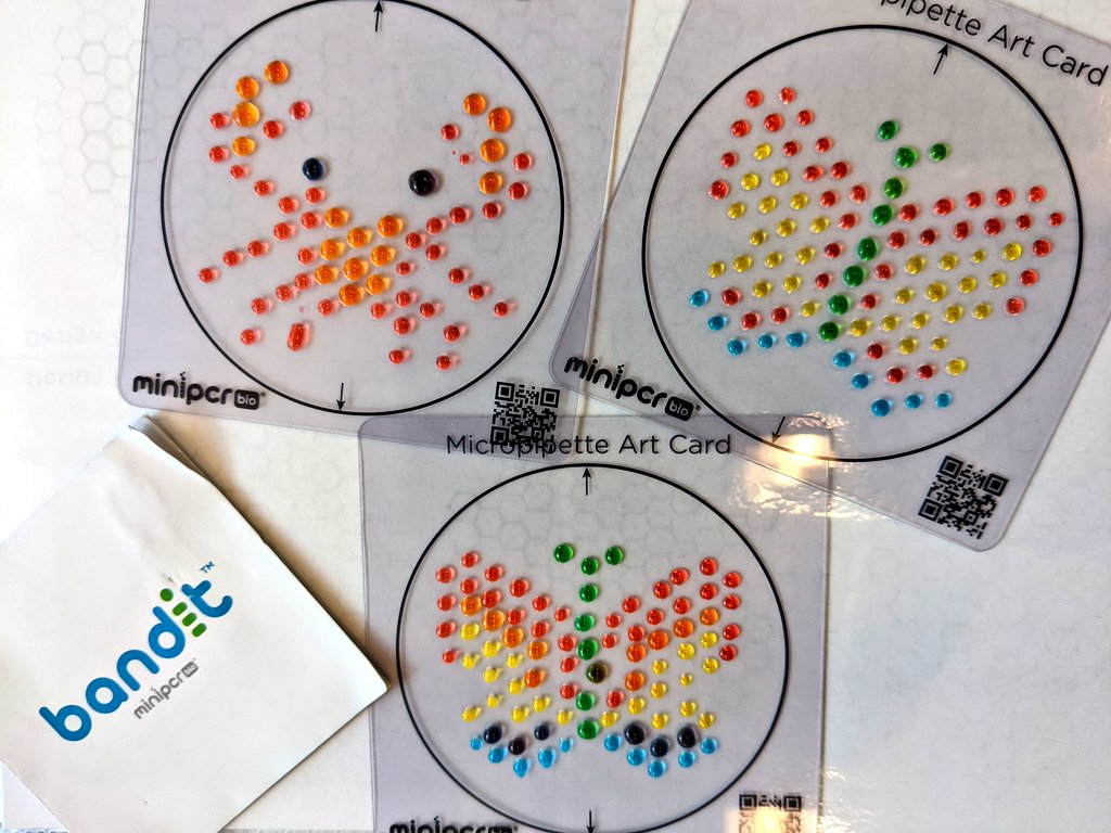 miniPCR's tweet photo. Teachers at #njsc22 put the A in STEAM today with beautiful micropipette art π https://t.co/tydBhf20Tj