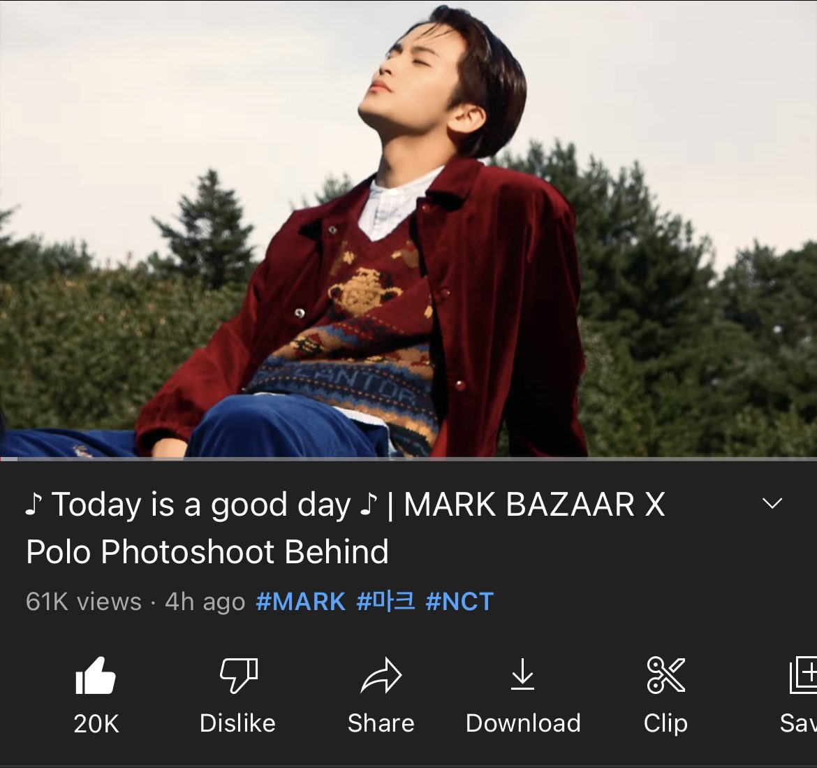 MarkLeeStreams's tweet photo. [221019 ♪ Today is a good day ♪ | MARK BAZAAR X Polo Photoshoot Behind] 

Watch behind the scenes at Mark’s photoshoot with BAZAAR! Leave a like &amp; comment too! 💚

Views: 61,246
Likes: 20K
Comments: 1.2K

🔗 https://t.co/4vmBomH7jI

#Mark #마크
#マーク #NCT 
#SuperM https://t.co/tpyX1M5ANg