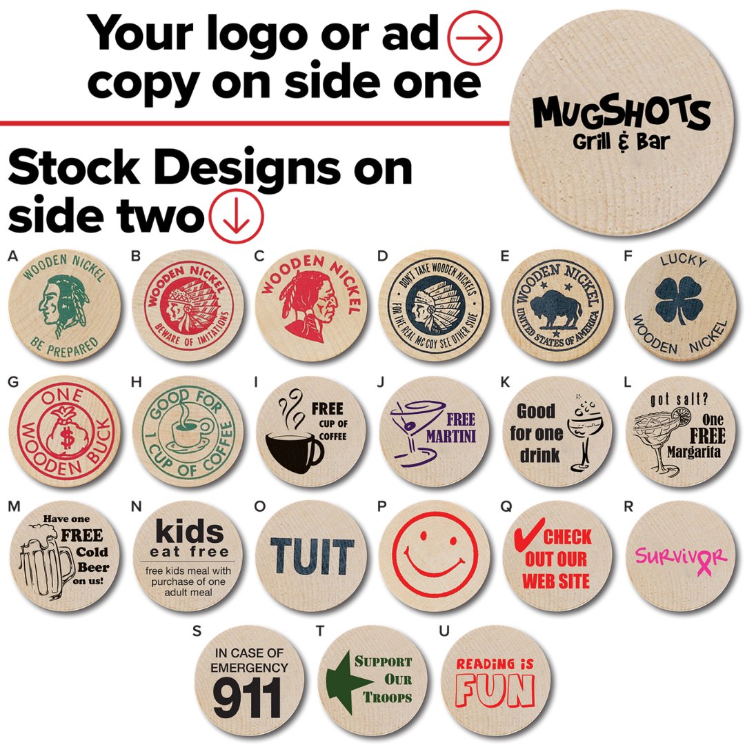 GoldBondInc's tweet photo. Wooden nickels are great for many things. Free drinks, souvenirs, & TUIT coins! Check out our #SWN1 if you are looking for a one-sided imprint or #SWN to pick one of our 21 stock designs to be added to the back of your coin!
#goldbondinc #yourlogohere #promogoods #promoproducts https://t.co/DK6lt6SkHj