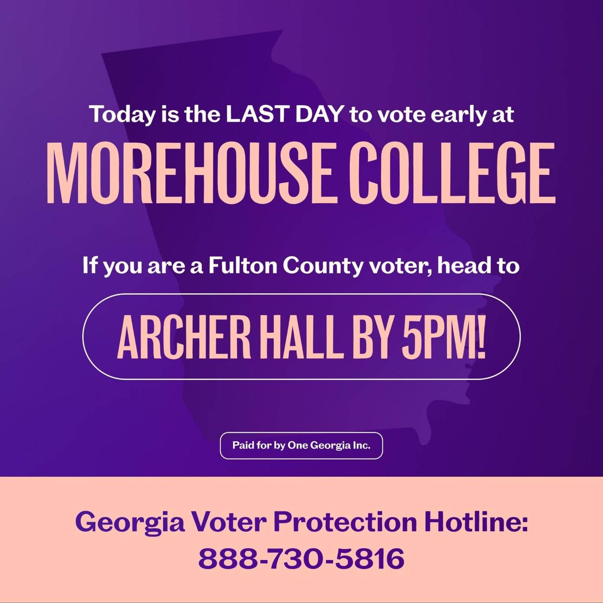 staceyabrams's tweet photo. Healthcare, housing, education &amp; a good living are on the ballot—that’s why GAns are showing up to the polls in HISTORIC numbers. Join us—anyone registered in Fulton can vote at Morehouse TODAY until 5pm. Tomorrow until 11/4, vote at any other early vote location in your county. https://t.co/584PWisqfT
