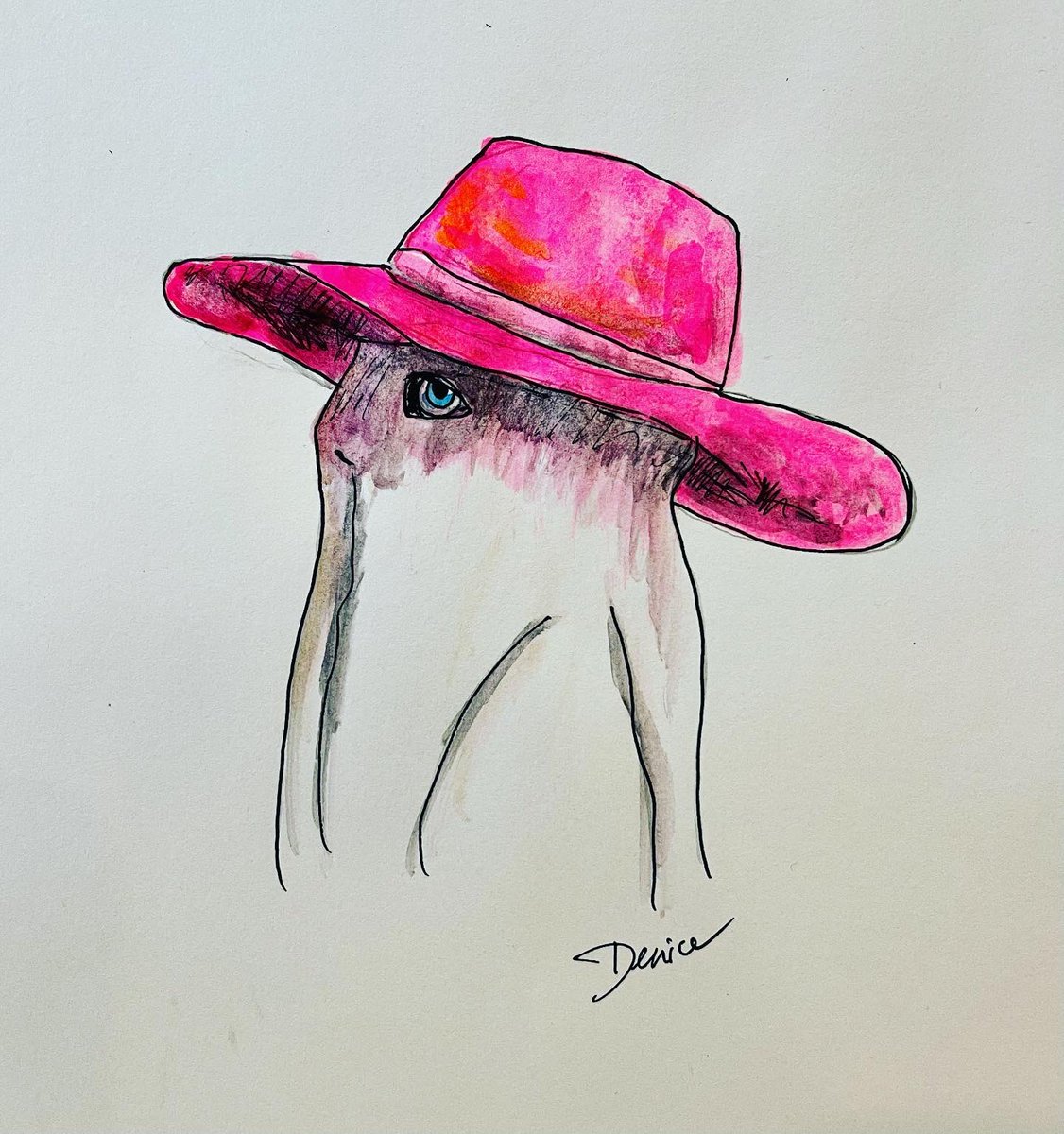 denicerinks's tweet photo. #Pinktober Day 19 “Auntie Ghost” #joanne #aestheticalclimate #watercolorart #illustrationoftheday #alonewithmyart #pinkestpink #culturehustle #blackestblack #sharetheblack @stuartsemple https://t.co/0Uelhou04x