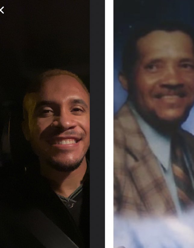 #adopteetwitter show and tell time. Share a pic of you &amp; a bio relative that you think you look like. Mine below is a side by side of me and a paternal great-grandfather who I never met but I see a strong resemblance to. Think this trend could be kinda cool. 🙏🏽❤️🧑🏽‍🦱👴🏽