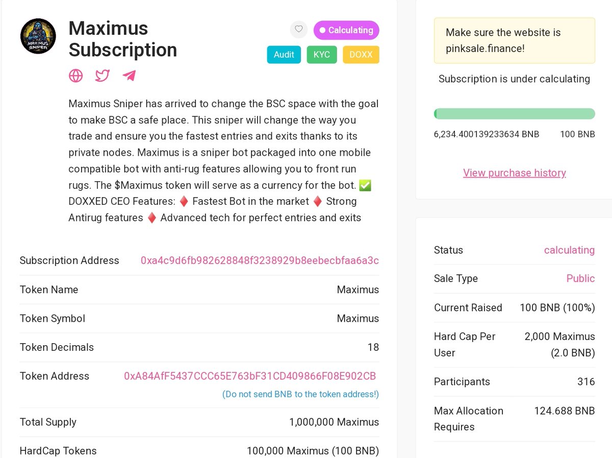 pinkecosystem's tweet photo. 🚨 Pinksale Subscription Protocol 🚨

😱Maximus Sniper raised just over 6234 #BNB in their #Pinksale Subscription!

🔥With such a bullish amount raised, will more projects follow Maximus Sniper and use the #Subscription model?

Check them out below:

https://t.co/aLqnLc1UPj

#BSC https://t.co/TguCYPMHua