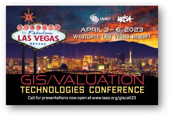 Save the Date: The 2023 #GIS Valuation Technologies Conference co-hosted by <a href="/URISA/">Geospatial Professional Network</a> and <a href="/IAAOHQ/">IAAO</a> will take place April 3-6 in Las Vegas. Submit a presentation proposal by December 9:  urisa.org/valtech #propertyassessment #modeling