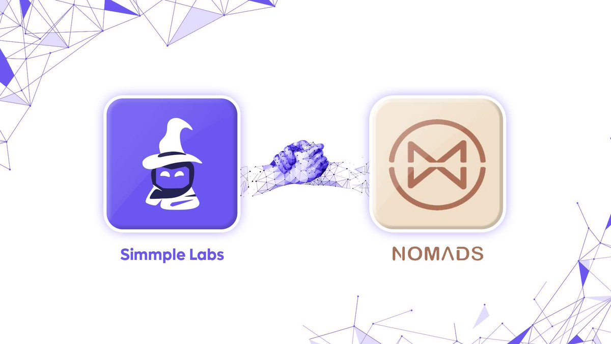 🤫 x 🌎

We are so excited to announce the strategic, long-term partnership between Nomads and Simmple Labs. 

This partnership will focus on innovation, collaboration, and synergies between both Web3 based tech offerings.