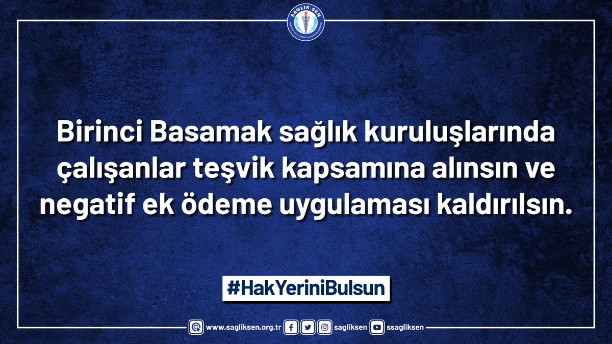 sagliksen's tweet photo. #HakYeriniBulsun

Birinci Basamak sağlık kuruluşlarında çalışanlar teşvik kapsamına alınsın ve negatif ek ödeme uygulaması kaldırılsın. https://t.co/3Ni0MqQnsk