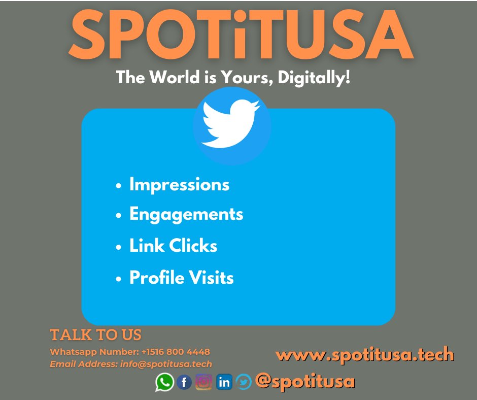 SPOTITUSA's tweet photo. Social media metrics and KPIs are values used by digital marketing and social media marketers to measure the performance of social media campaigns. 
Learn more about KPIs track at https://t.co/qWS1aQ42IB  
 
Follow us on other platforms: 
https://t.co/vsjaU6W5zQ https://t.co/W0PhBOjF9V