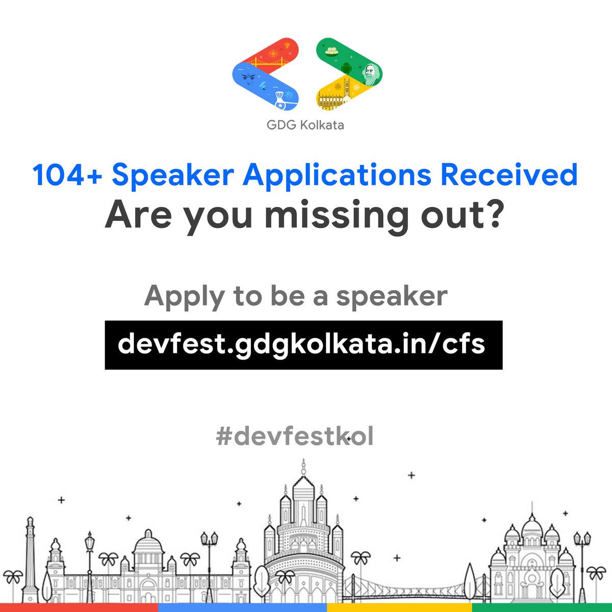 gdgkolkata's tweet photo. Last few hours left ...  😬😬
Drop your proposals at https://t.co/cWRMB2gB9k 

@GoogleDevsIN and @googledevs 

#devfestkol #gdgkolkata #googledevelopergroups #DevFest22 #devfest2022 #googledevelopers #googl https://t.co/SqqXyKbyMa